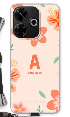 Tropical Pink Flowers Monogram