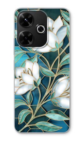 Blue stained glass flowers