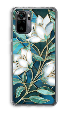 Blue stained glass flowers