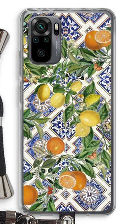 Blue tiles, lemons and oranges