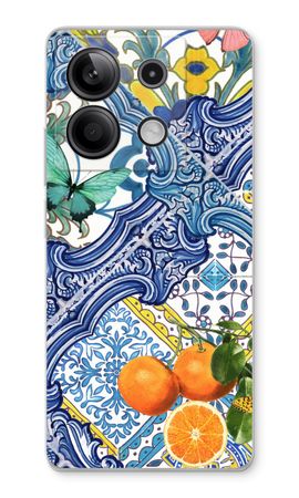 Blue tiles and oranges