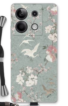 Japanese crane birds blossom