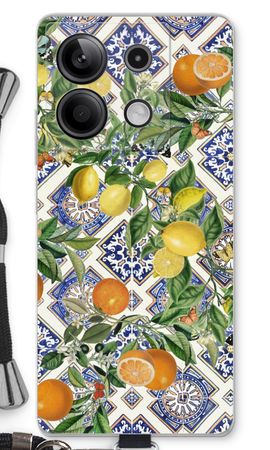 Blue tiles, lemons and oranges