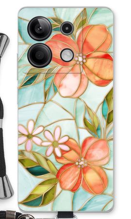 Orange stained glass flower