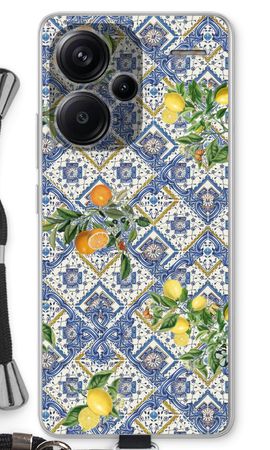 Blue tiles, lemons and oranges - small