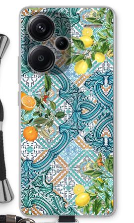 Blue tiles, lemons and oranges