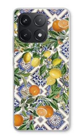 Blue tiles, lemons and oranges