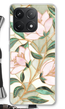 Orange stained glass flower