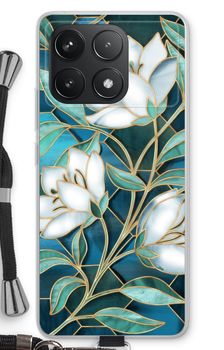 Blue stained glass flowers