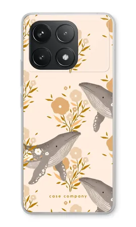 Floral Whales, Xiaomi Redmi K70 pehmeä kotelo