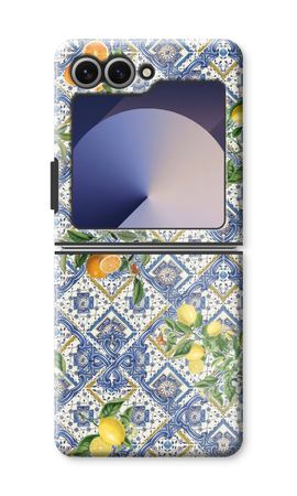 Blue tiles, lemons and oranges - small