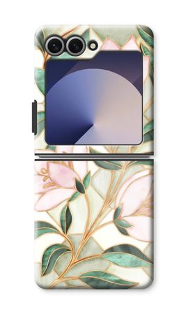 Orange stained glass flower