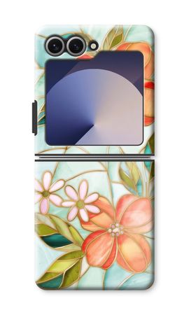 Orange stained glass flower