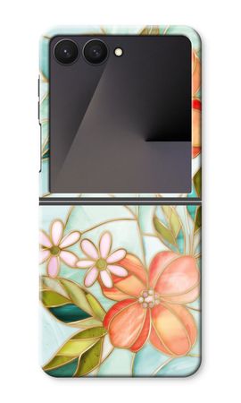 Orange stained glass flower