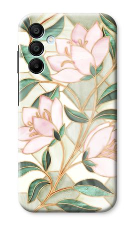 Orange stained glass flower