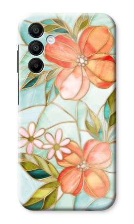 Orange stained glass flower