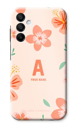 Tropical Pink Flowers Monogram