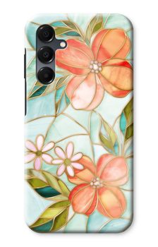 Orange stained glass flower