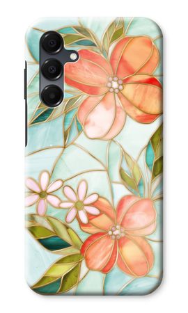 Orange stained glass flower