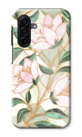 Orange stained glass flower