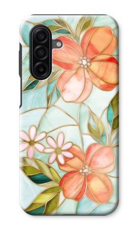 Orange stained glass flower