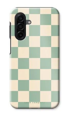 Checkered Mint, Samsung Galaxy A17 hardt deksel