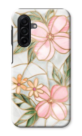 Orange stained glass flower