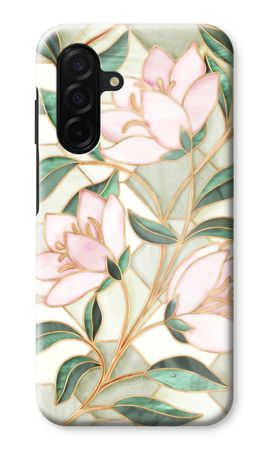 Orange stained glass flower