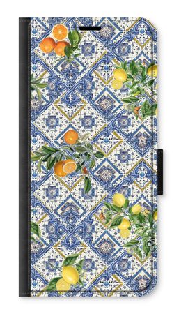 Blue tiles, lemons and oranges - small