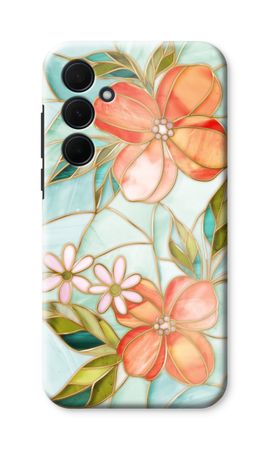 Orangefarbene Glasmalerei-Blume