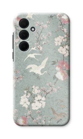 Japanese crane birds blossom