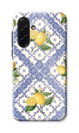 Blue tiles and lemons