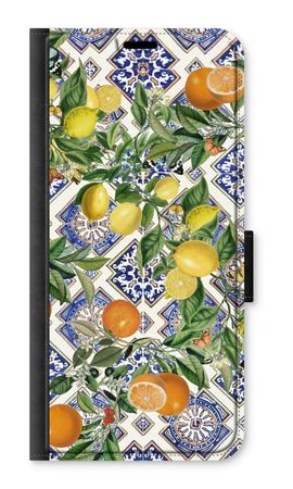 Blue tiles, lemons and oranges