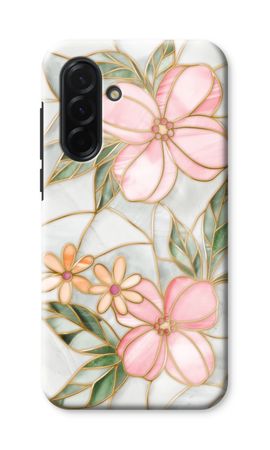 Orange stained glass flower