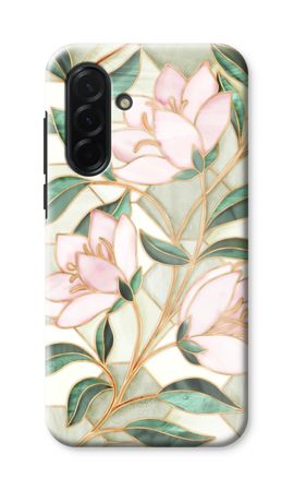 Orange stained glass flower