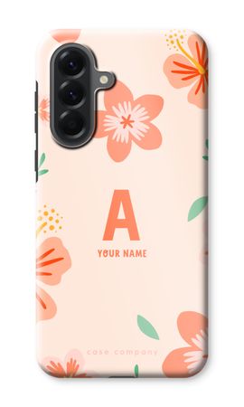 Tropical Pink Flowers Monogram