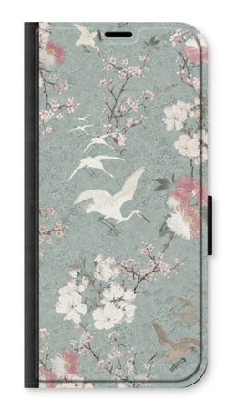 Japanese crane birds blossom