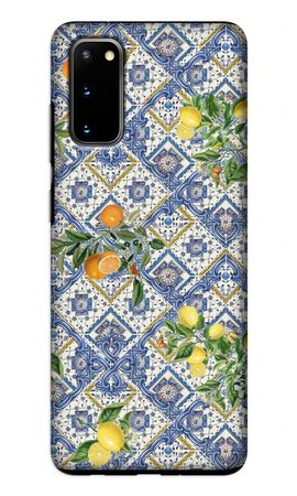 Blue tiles, lemons and oranges - small