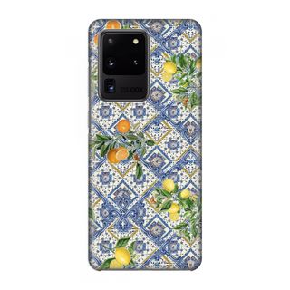 Blue tiles, lemons and oranges - small