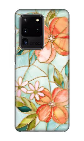 Orange stained glass flower