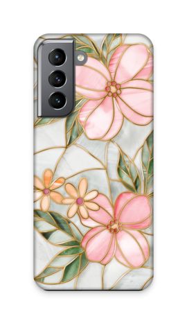 Orange stained glass flower