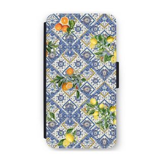 Blue tiles, lemons and oranges - small