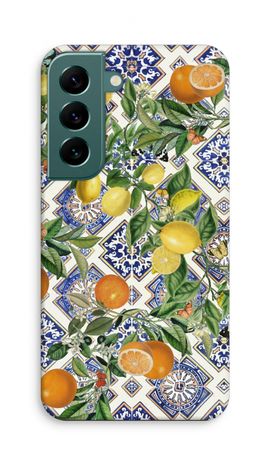 Blue tiles, lemons and oranges