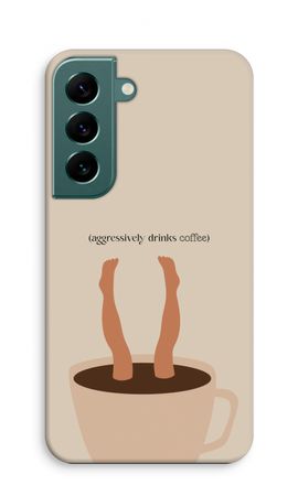 Aggressively drinks coffee