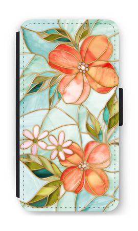 Orange stained glass flower