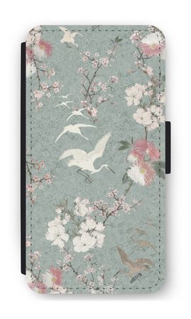 Japanese crane birds blossom