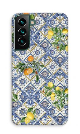 Blue tiles, lemons and oranges - small