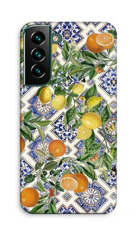 Blue tiles, lemons and oranges