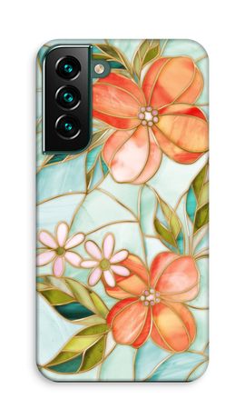 Orange stained glass flower