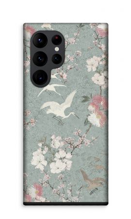 Japanese crane birds blossom